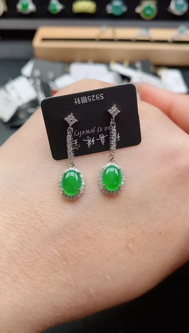 银S925镶嵌戒指翡翠1