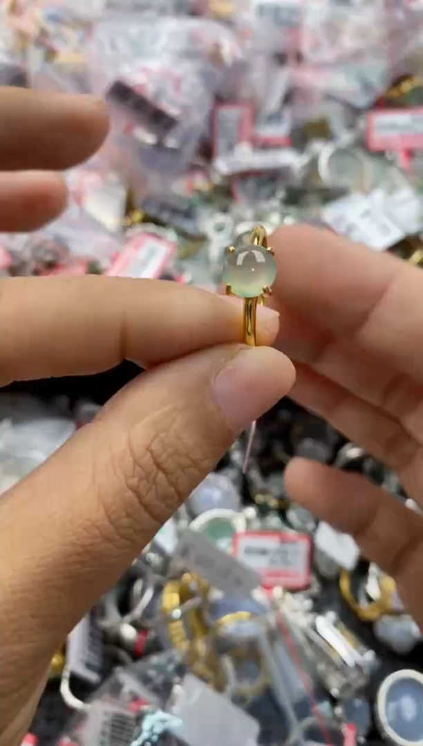 银S925镶嵌戒指翡翠555              1