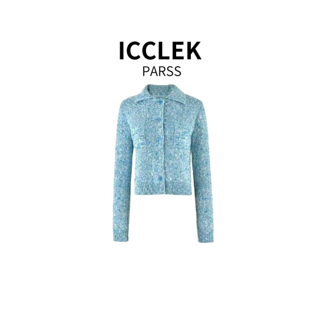 2025新款长袖毛针织衫百香果针织衫休闲轻奢牛仔小香风时尚 -3521