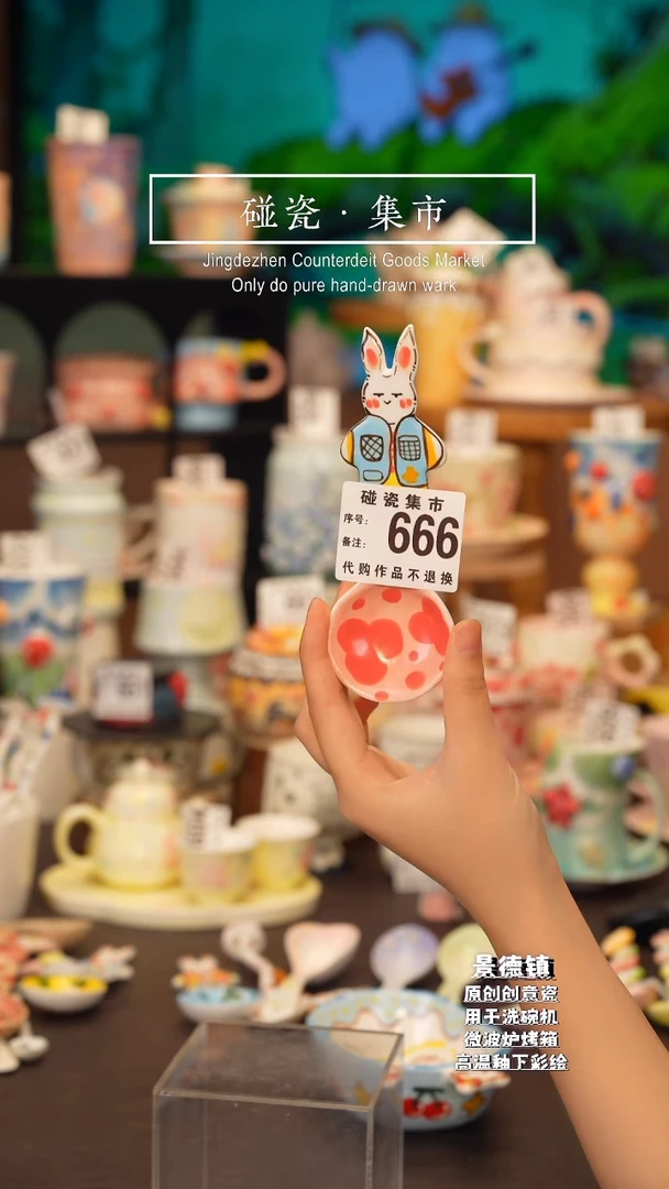 杯子666景德镇陶瓷手工手绘高温釉下彩