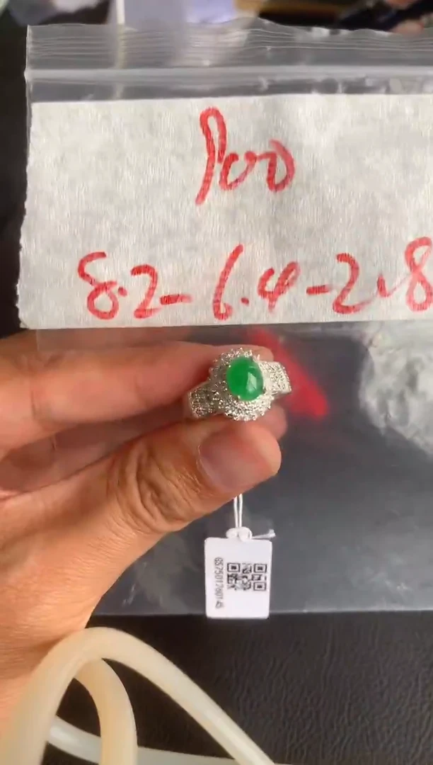 银S925镶嵌定制翡翠缅甸A货翡翠，拍一发一