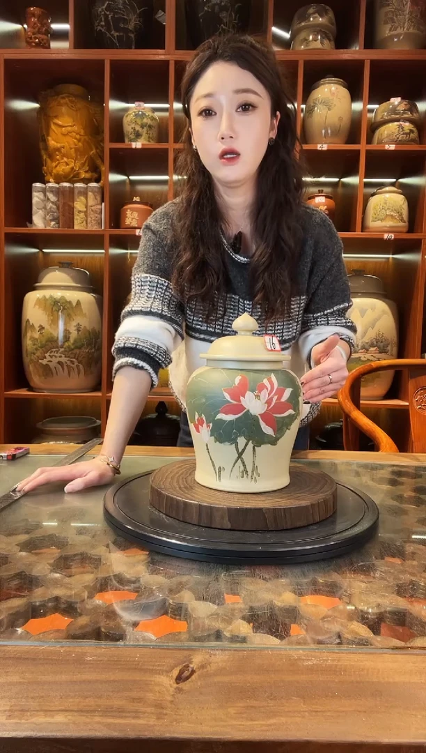 罐李正龙作品白泥小茶罐@16