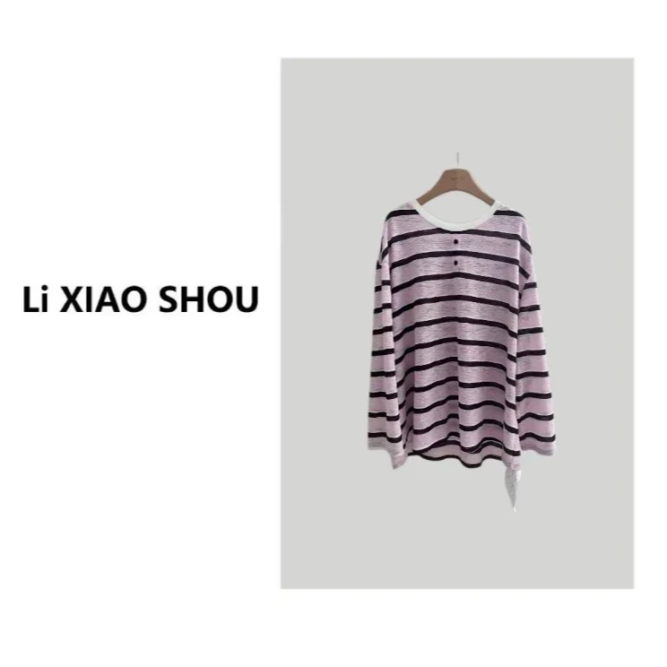 【李小瘦大码女装】新款韩版显瘦薄款小衫女235D