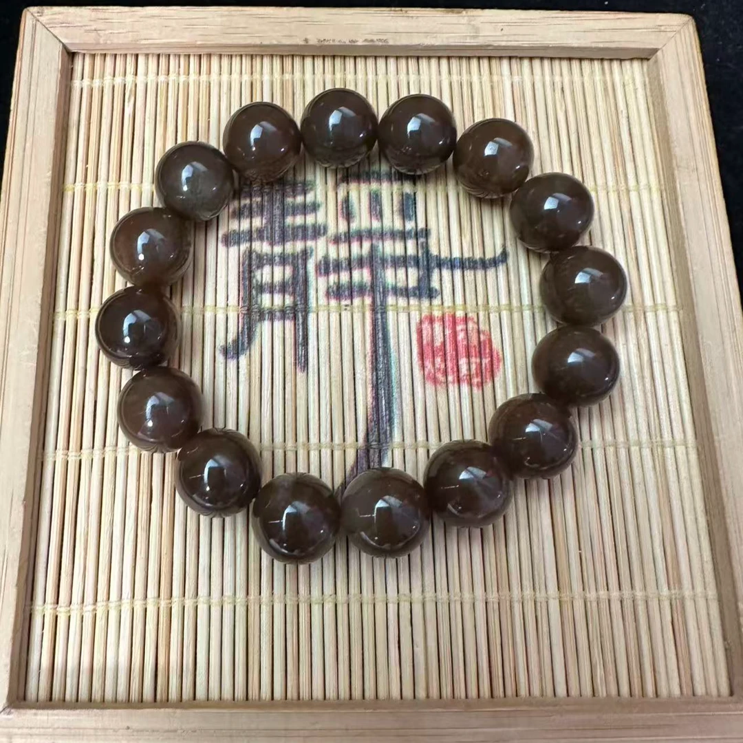 和田玉且末糖圆珠手串（12）3991