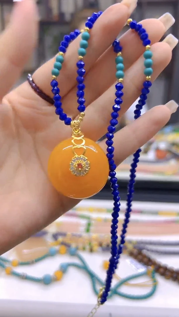 未镶嵌项链蜜蜡DIY款M706