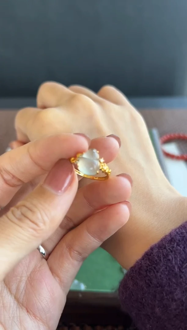 【闪购商品】翡翠戒指18K金镶嵌504买断12.5