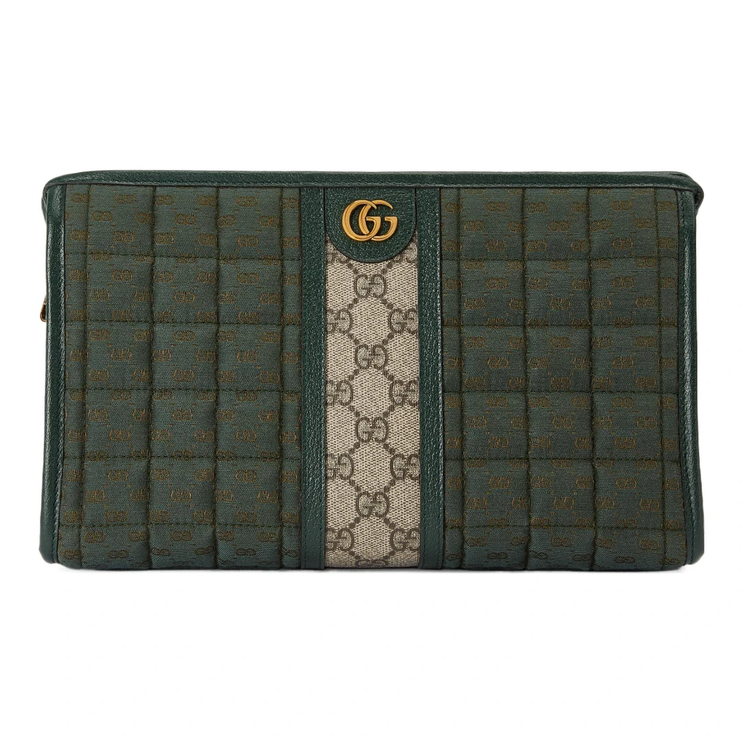 全新未使用 GUCCI/古驰 古驰双G绿色手拿洗漱包/U98