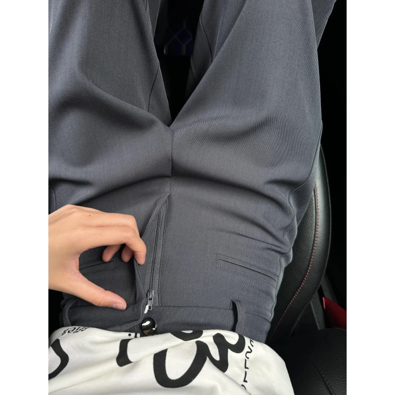 180高个子175加长灰色高级感西装裤女直筒垂感高腰窄版阔腿拖地裤