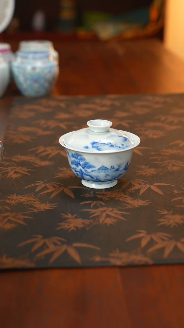 少得精选福利山水盖碗