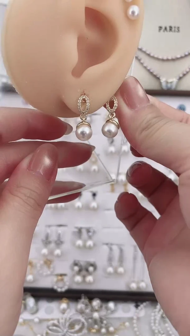 合金耳饰淡水珍珠68