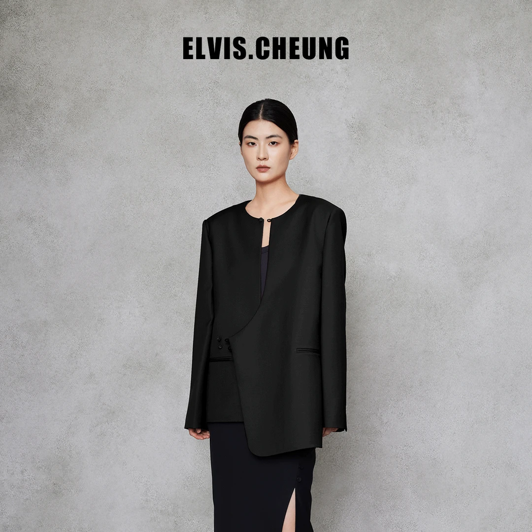 ELVIS.CHEUNG蒋云開運25AW曲襟圆领外套