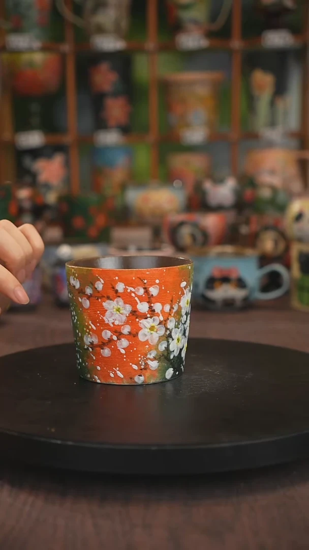 紫砂油画手绘釉下彩