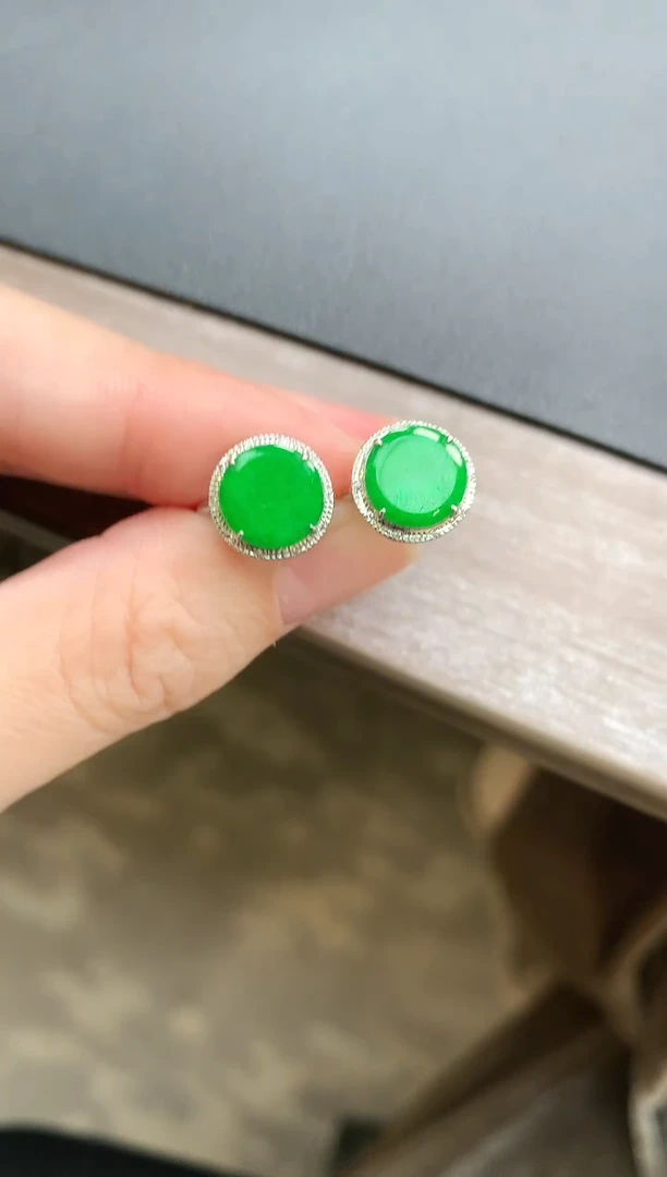 18K金镶嵌翡翠耳饰|2980多样性发其一