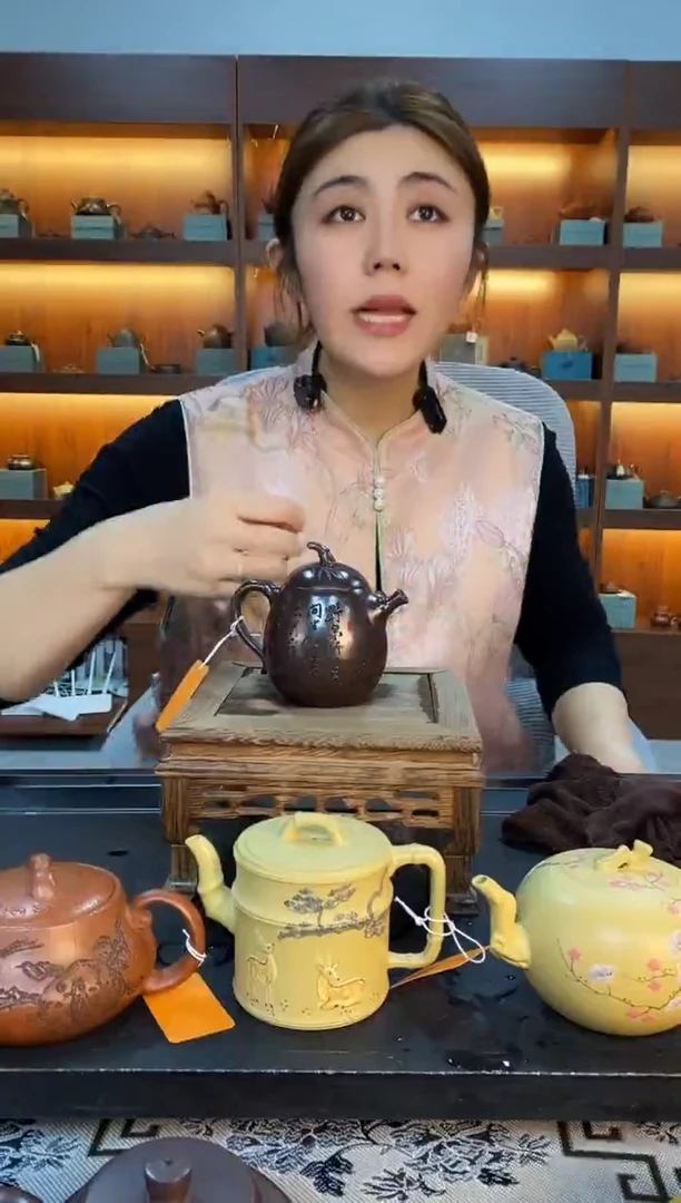 茶壶紫砂麋鹿竹影高茄瓜 紫袍玉砂 马千里
