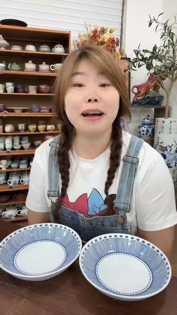 搪瓷条纹7寸面碗2只装