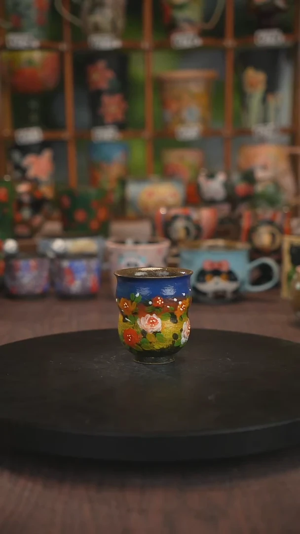 紫砂油画手绘釉下彩
