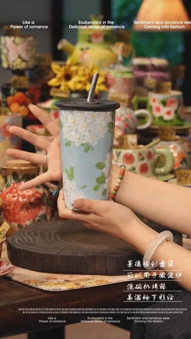 陶瓷景德镇高温釉下彩手工手绘款式