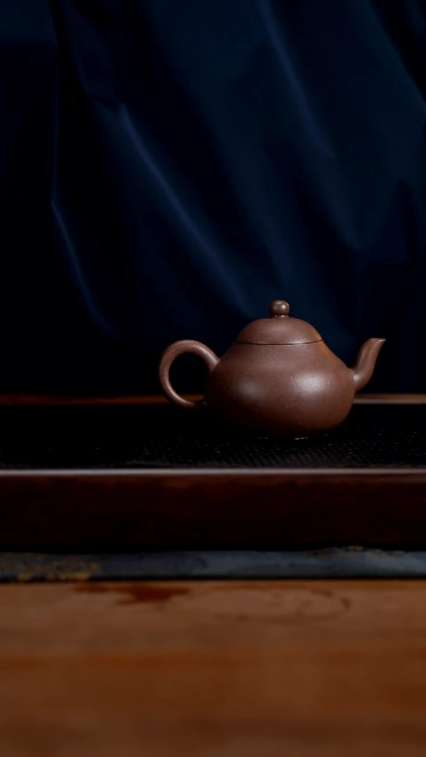 茶壶紫砂150cc黄龙山原矿紫泥梨形14