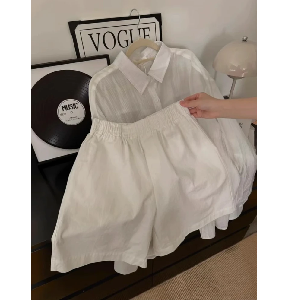 大码胖mm百搭宽松休闲裤短裤女夏季显瘦高腰阔腿裤子松紧腰A字裤