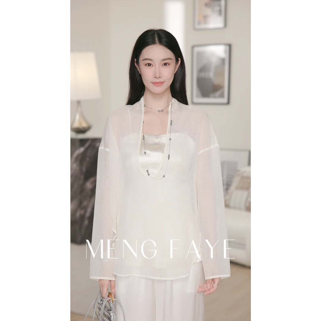 【MENG FAYE】莫奈花园薄纱上衣-2404S039