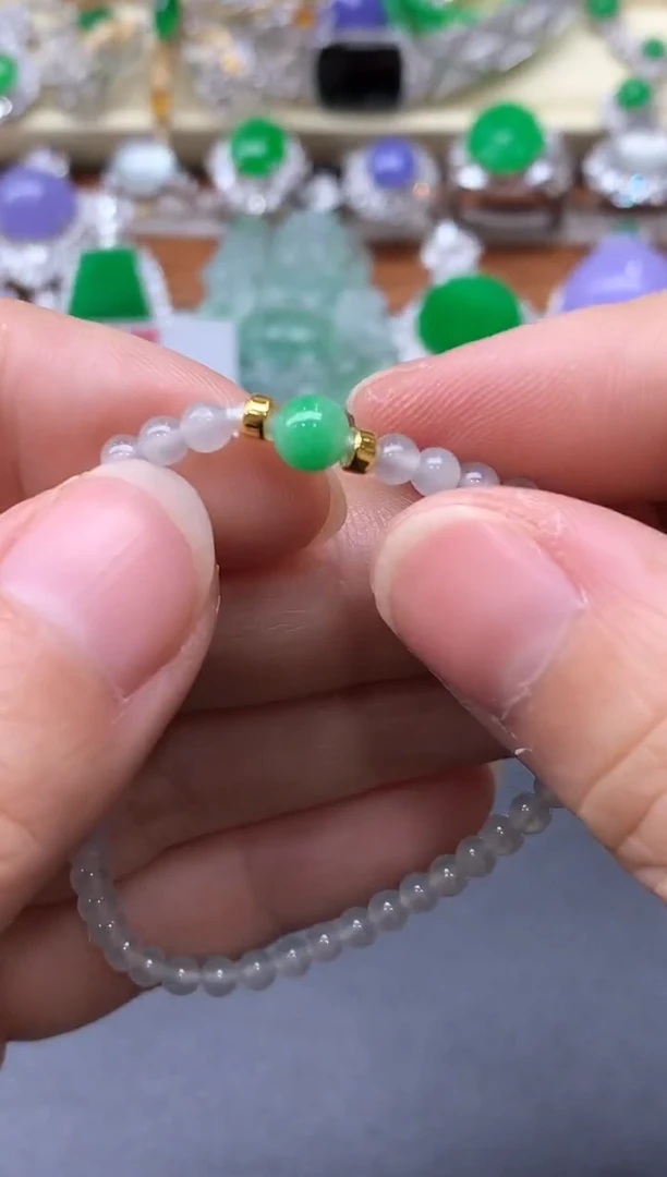 足金镶嵌手链翡翠89-中国好珍宝