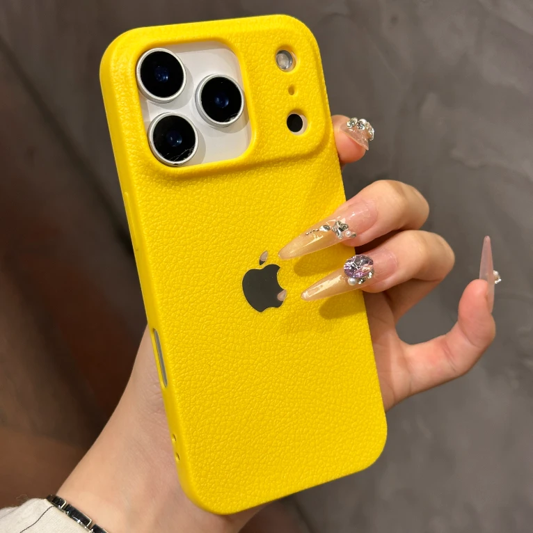 简约荔枝纹硅胶适用苹果17promax手机壳iPhone16全包15时尚14软壳