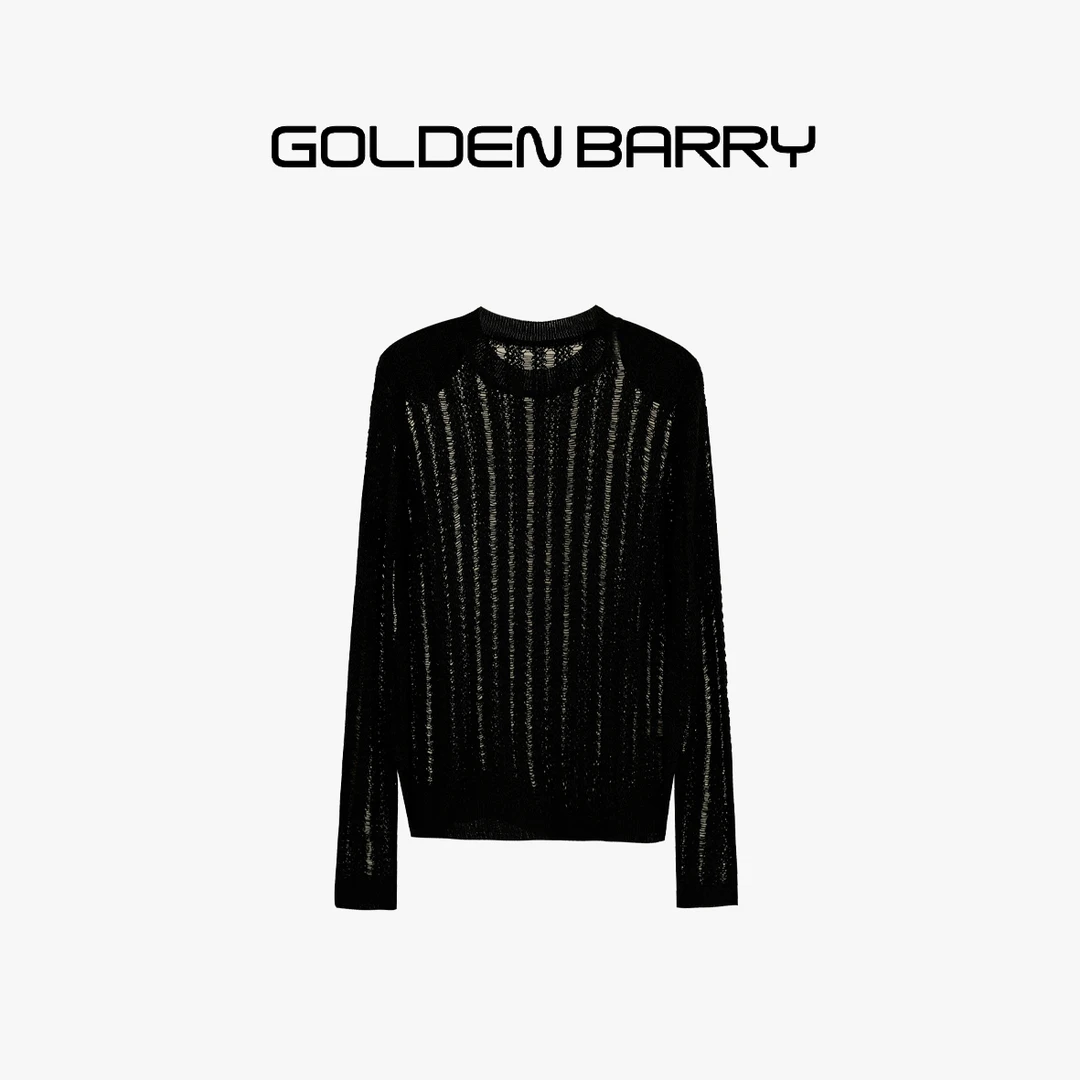 |246358设计感时尚镂空毛织上衣