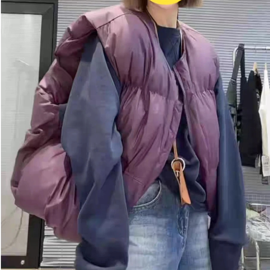 8018大码女装秋冬新款彩色马甲肯豆风