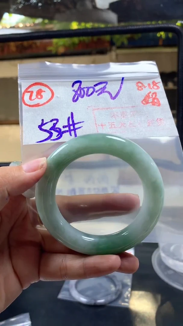 定制翡翠无未镶嵌手镯53圈毛货需精细抛光#78