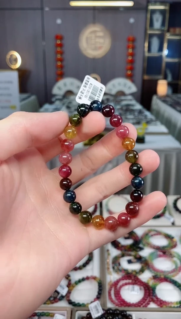 未镶嵌透体老矿碧玺单圈手串8mm+碧玺xion多样性发一条