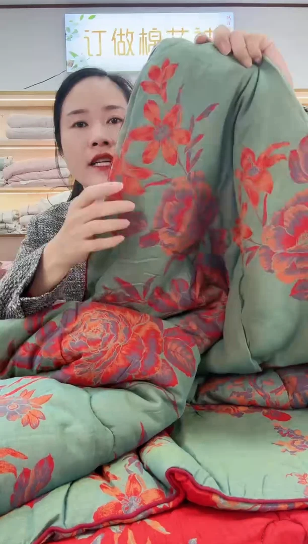 棉外贸双层纱提花秋冬大豆被 双人