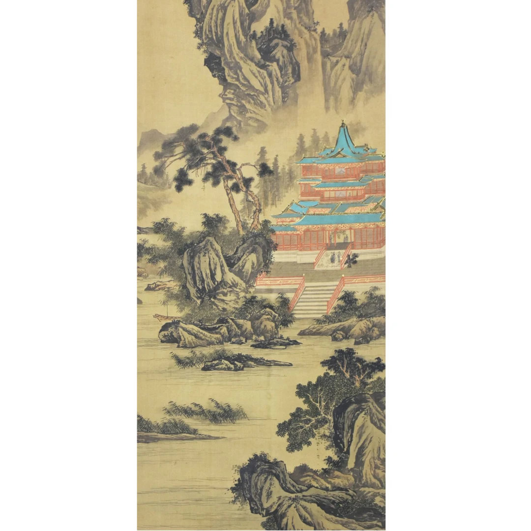 HM6143 六如居士 仙山楼阁图 97×41cm 绢本立轴