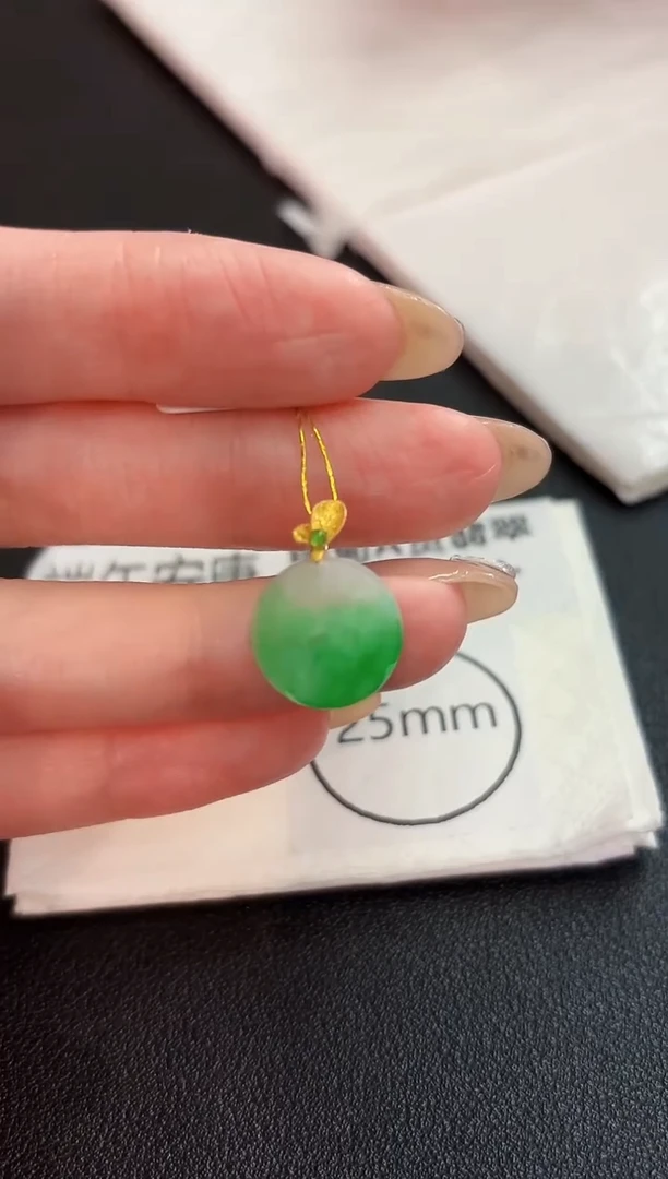 翡翠18K金镶嵌颈饰 缅料A货/支持复检/一件