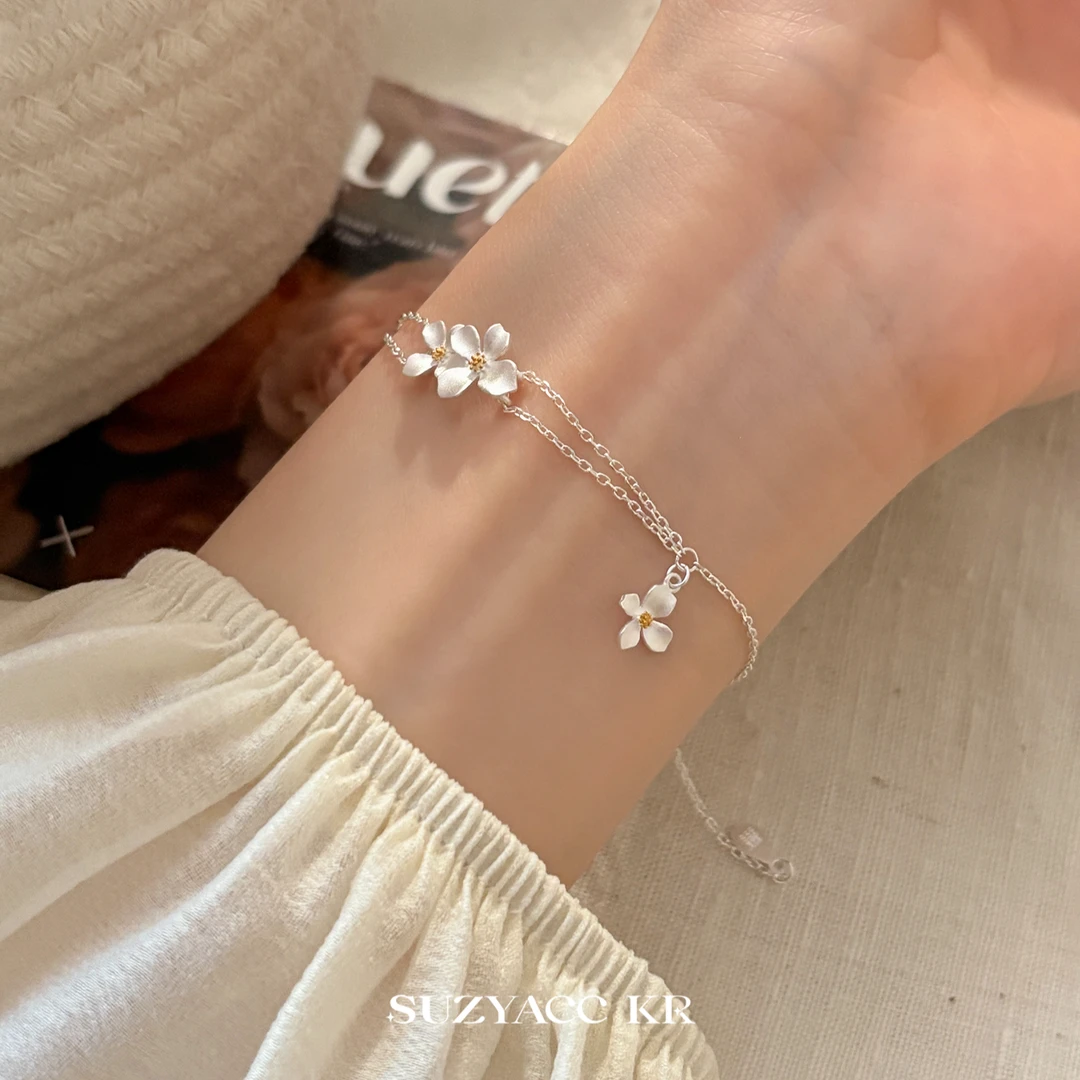 Suzyacc Kr 足银手链 栀子花手链气质超仙DC0275