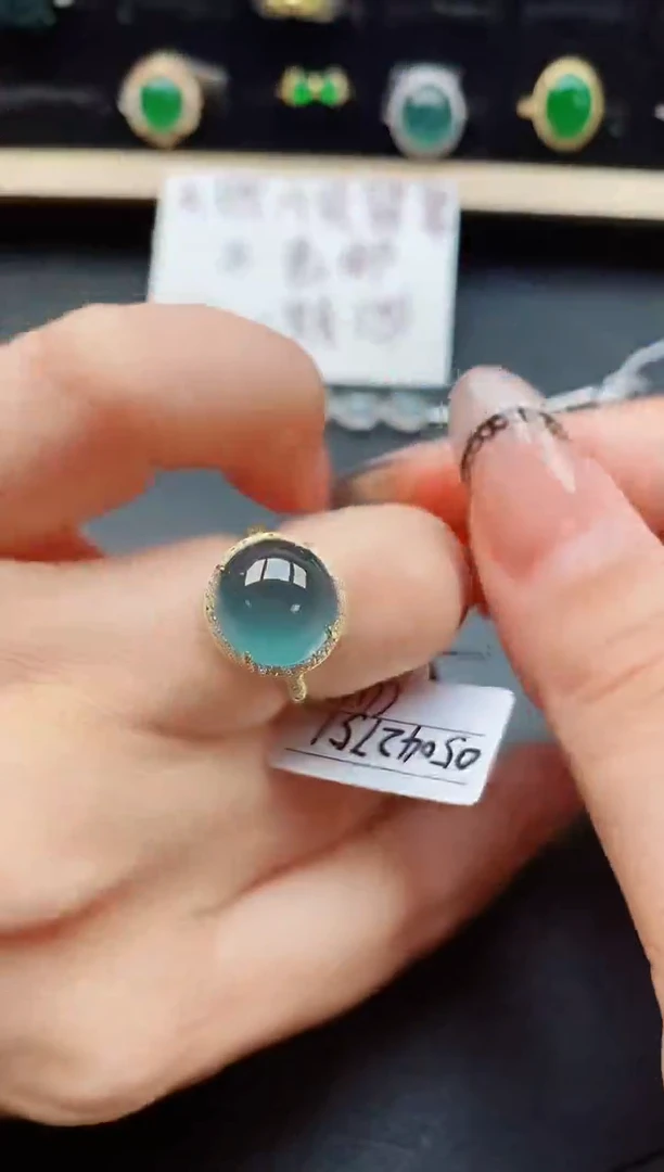 翡翠戒指银S925镶嵌23121