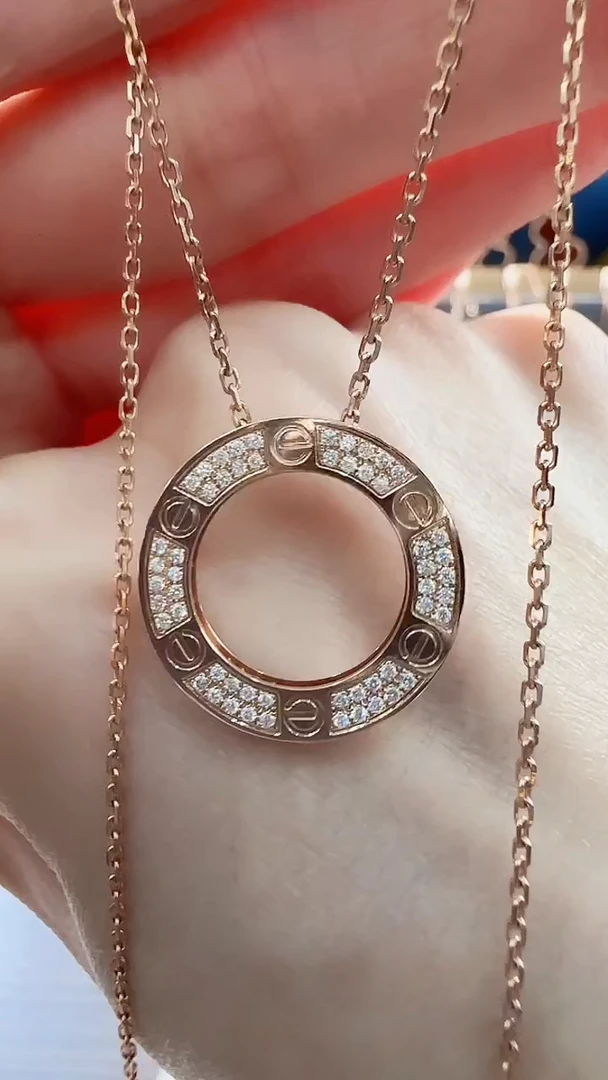 吊坠(不含链)18K金镶嵌天然钻石18K金钻石饼饼吊坠