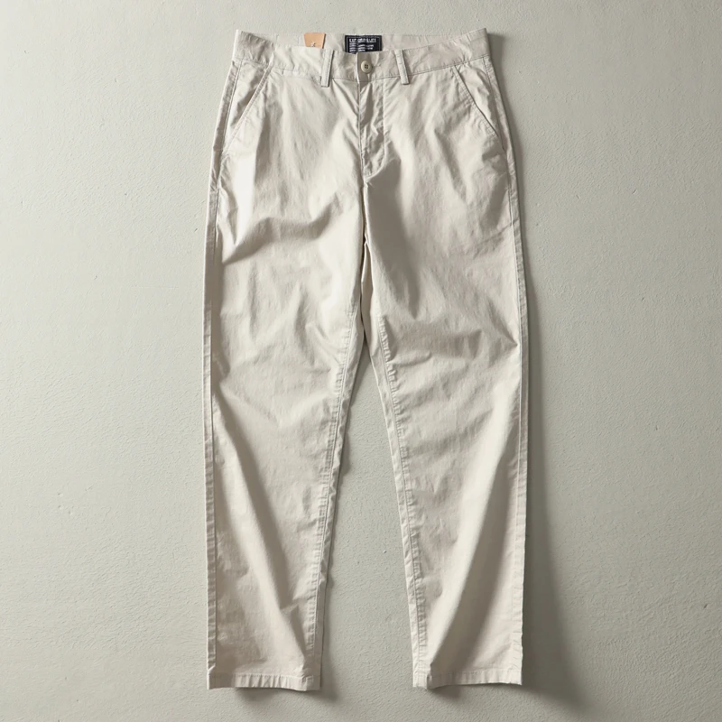 夏季弹力时尚潮长裤基础百搭休闲裤透气简约工装裤宽松轻薄直筒裤