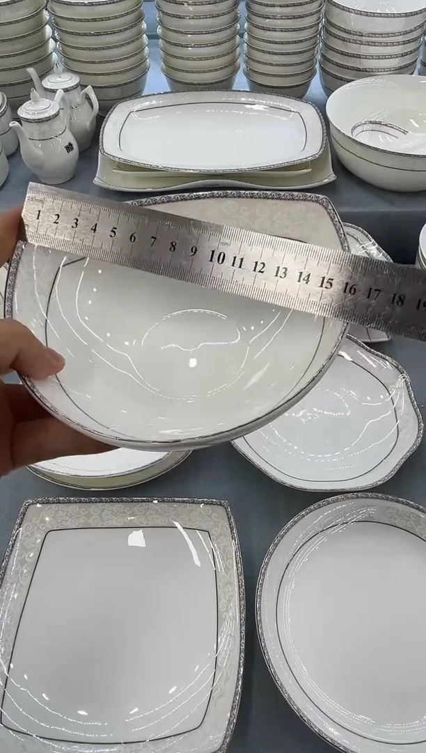 骨瓷玲珑6三角2个