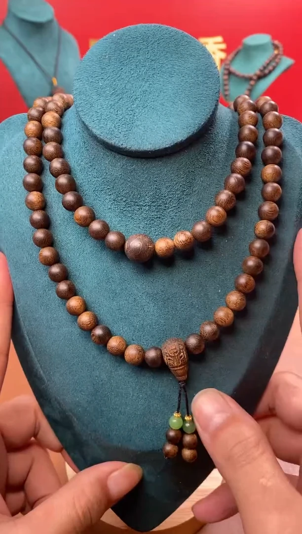 【闪购商品】沉香手串M沉水芽庄黄棋玉化瘤疤08*108设计款