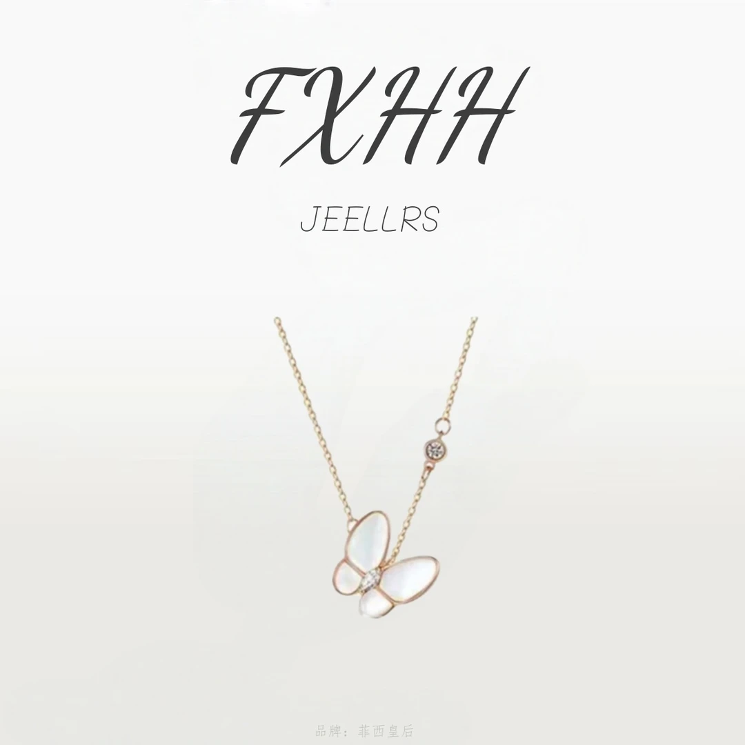 【万象专柜】FEIXI/菲西皇后 白色蝴蝶项链 百搭时尚经典项链