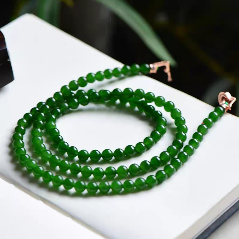 1579号-8mm精品绿色108佛珠毛衣链