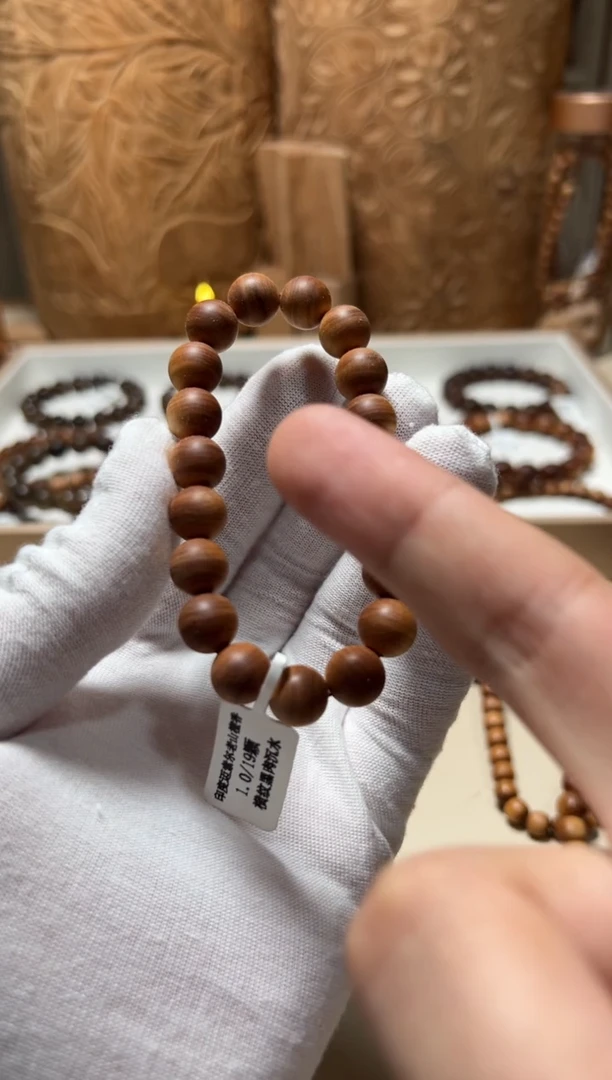 檀香木手串/手链沉水1.0单圈横纹黑肉