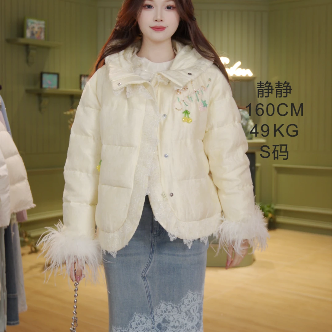 【蜜思仝】朝峰冬季新款气质休闲复古设计师羽绒FJF5D602-6017Y