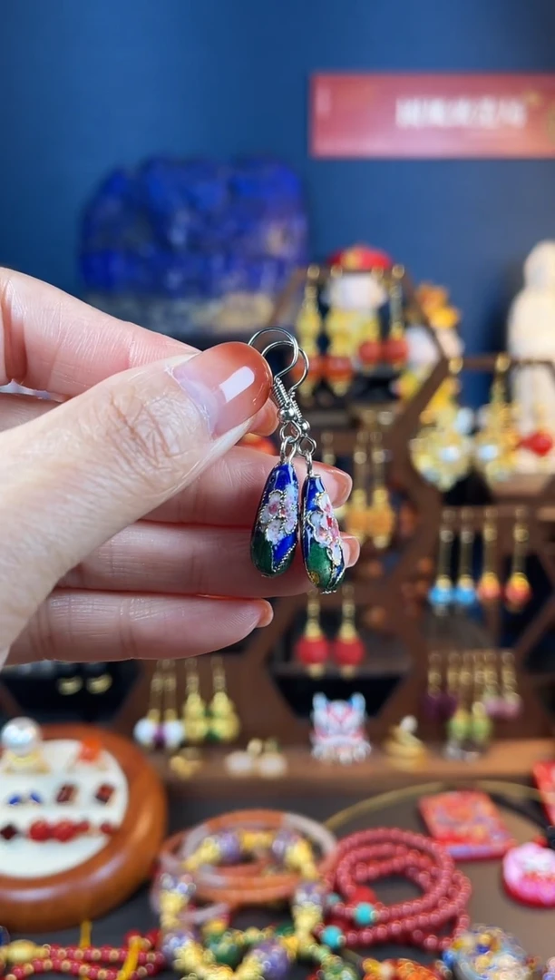 【闪购商品】老珐琅景泰蓝耳钩