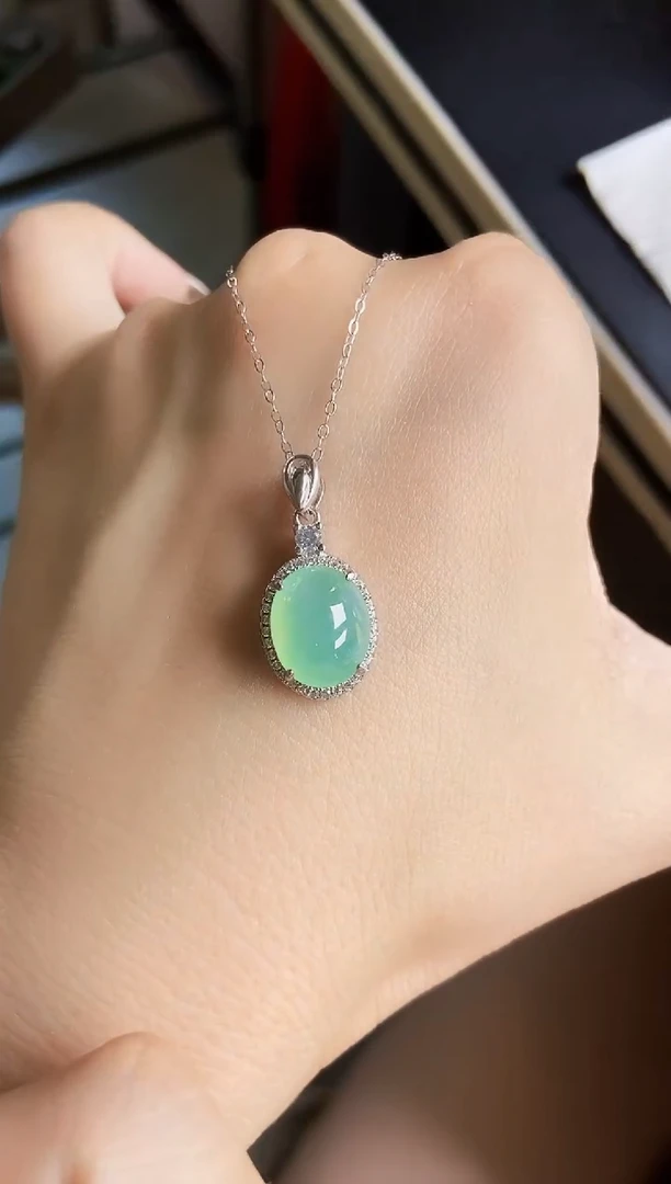 颈饰银S925镶嵌翡翠12