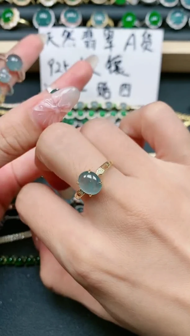 翡翠戒指银S925镶嵌11111