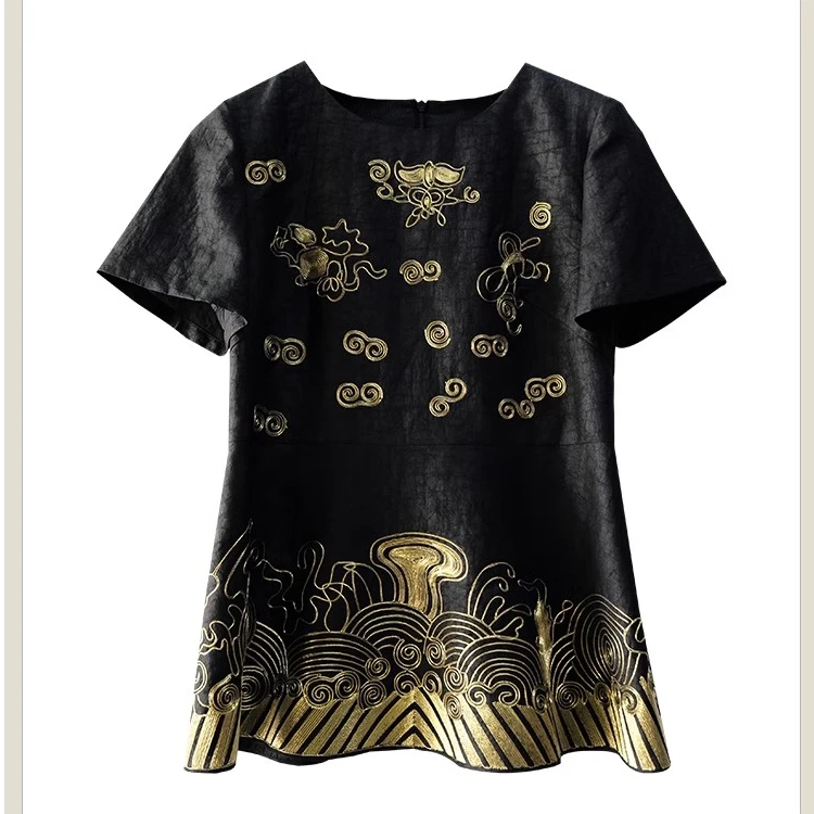 【娇娇美娇】娑尔金线盘金绣香云纱上衣SG1SB01001