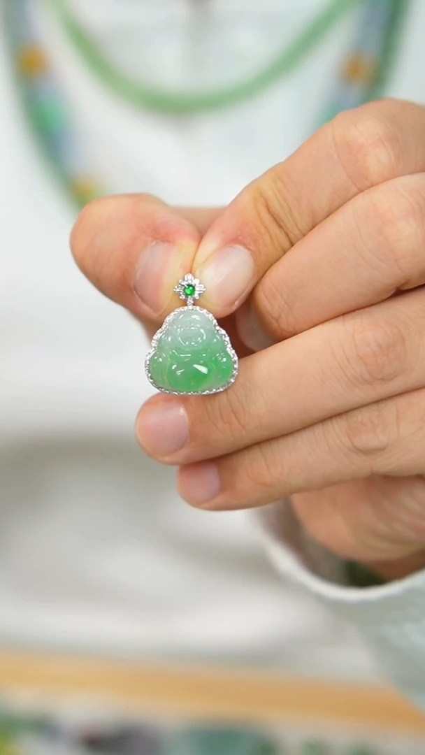 【闪购商品】翡翠颈饰18K金镶嵌48号-佛公/G/3