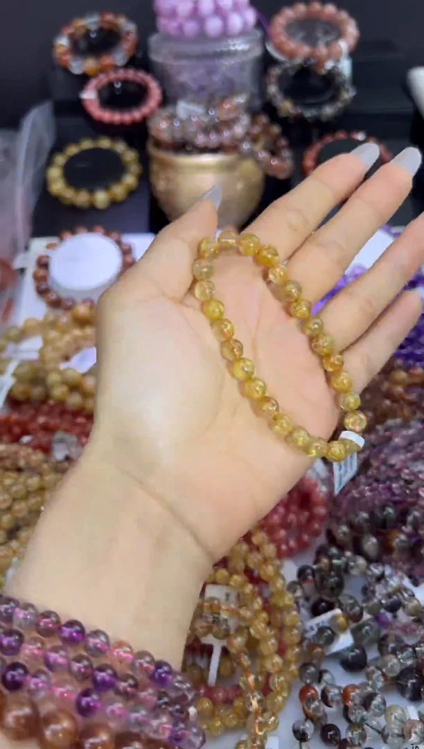 未镶嵌手串水晶金发晶7mm+