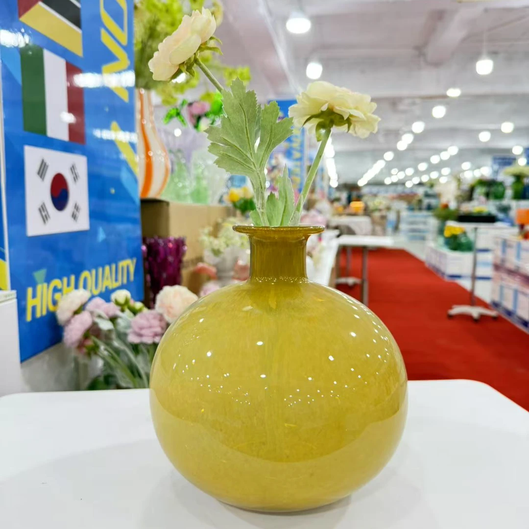 外贸手工玻璃花瓶复古家具民宿客厅水培花器鲜花吊钟花瓶摆件加厚